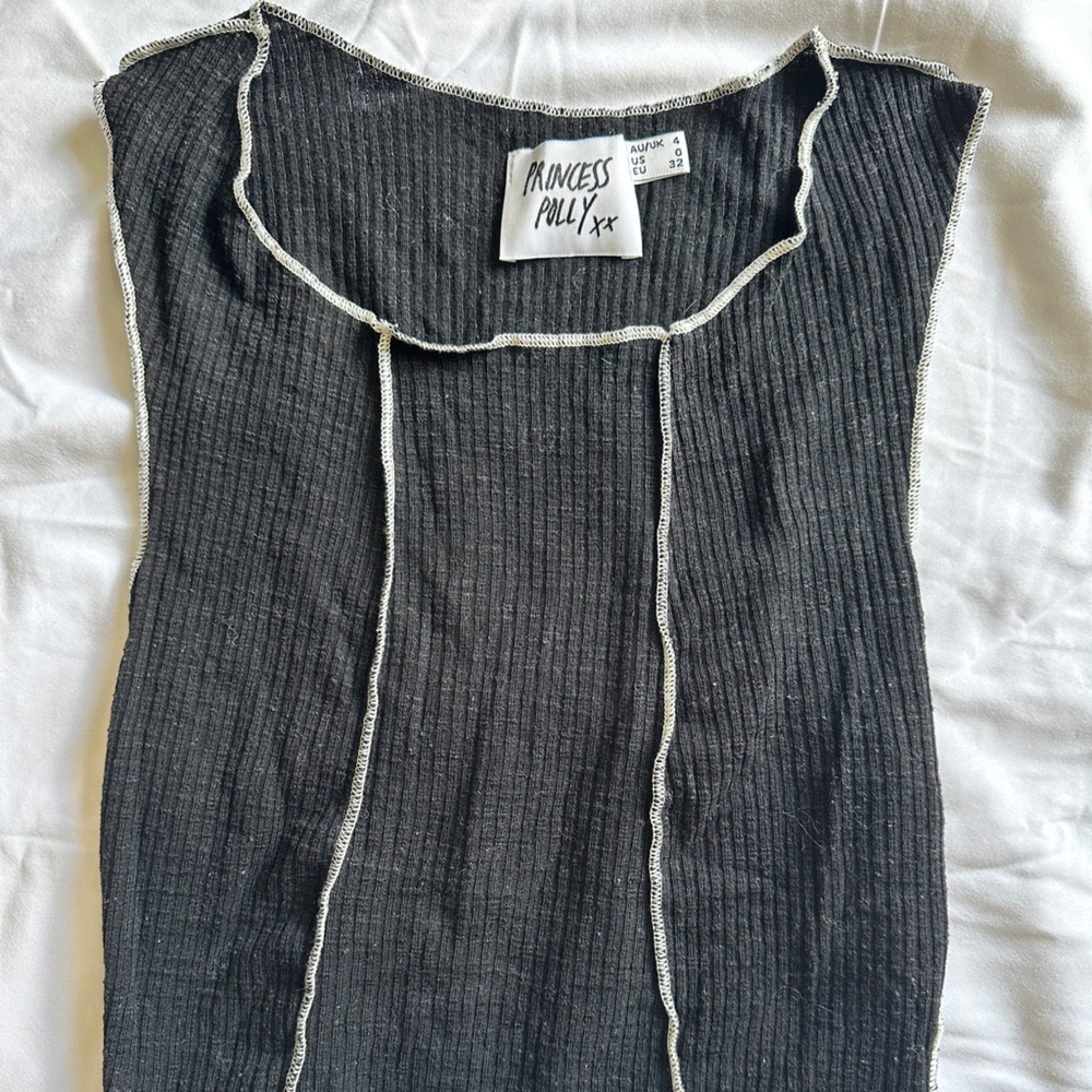 Princess Polly Black and White Textured Top